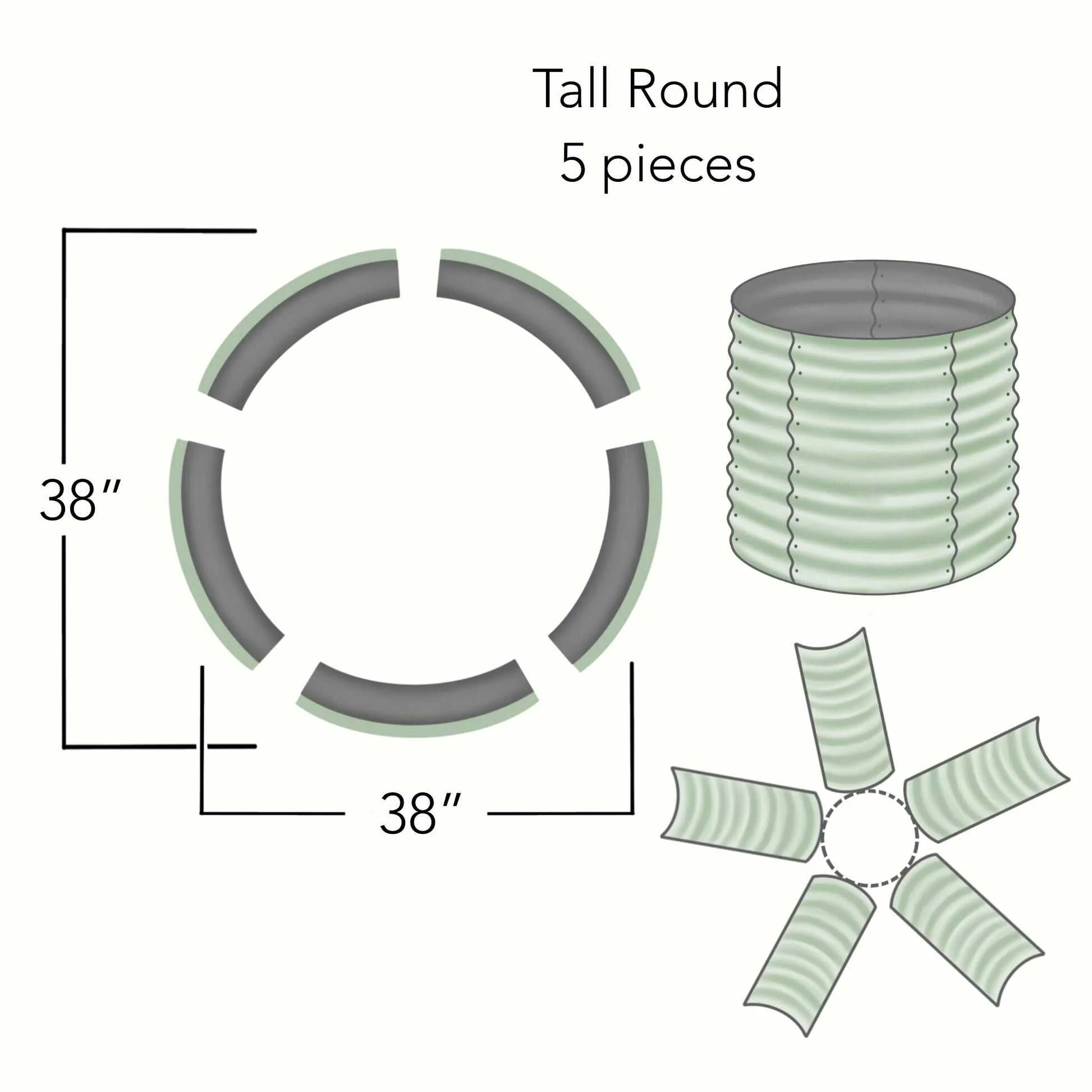 Round Metal Raised Garden Bed Kit - 29” Extra Tall - Image 6